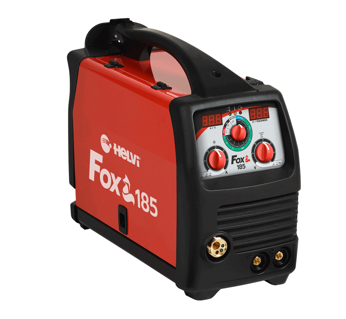 Helvi Fox 185 Flex-Line: Saldatrice Multiprocesso MIG/MMA/TIG 115–230V 170A Sinergica con PFC